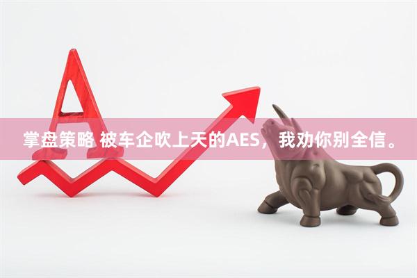 掌盘策略 被车企吹上天的AES，我劝你别全信。